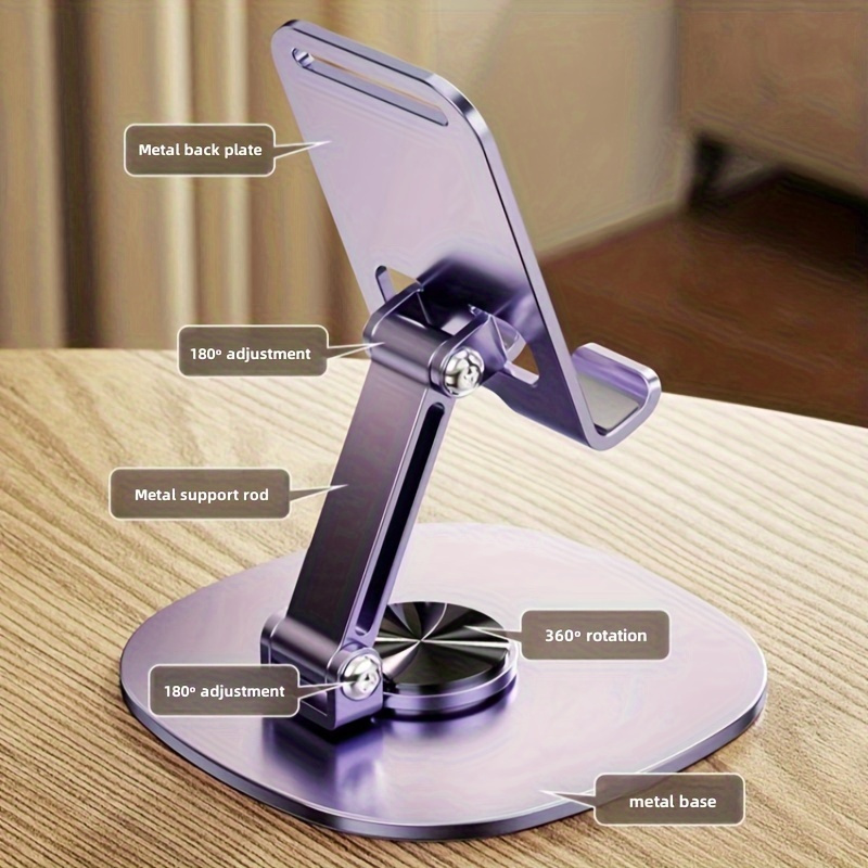 Desk Setup Essentials - 360 ° Metal Telefon Tutucu, Ayarlanabilir