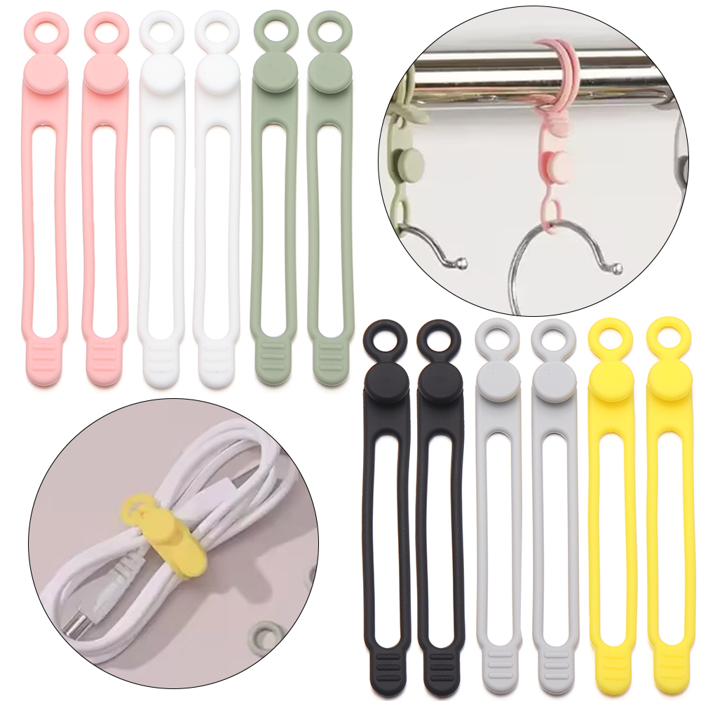 Cable Box Organizer - 4 adet/paket Renkli Silikon Kablo Bağları
