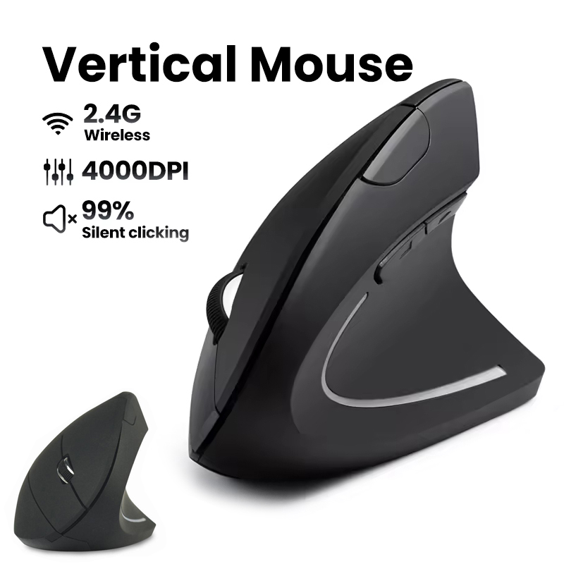 Ergonomic Desk Setup Keyboard - Ergonomik Kablosuz Fare 1600 DPI RGB