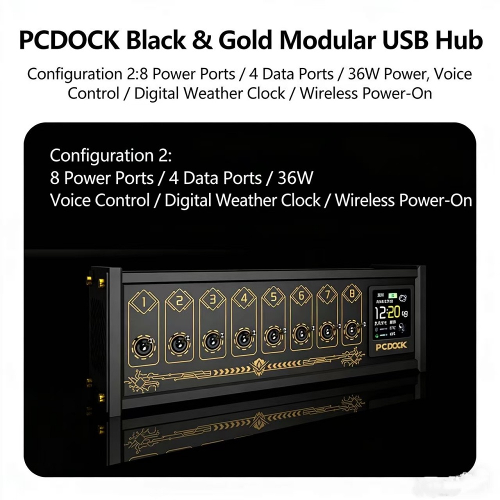 Desk Setup Designer - PCDOCK Blok USB Masaüstü Güç Şeridi,