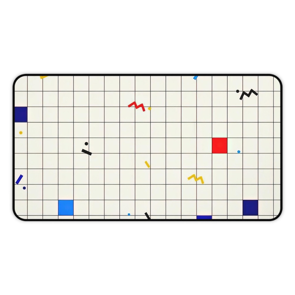 Desk Setup Designer - Retro Geometrik Izgara Masa Örtüsü Mouse