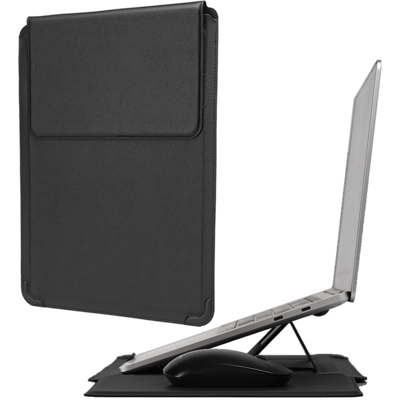 Desk Setup Mac - Ayarlanabilir Standı Deri dizüstü bilgisayar kılıfı
