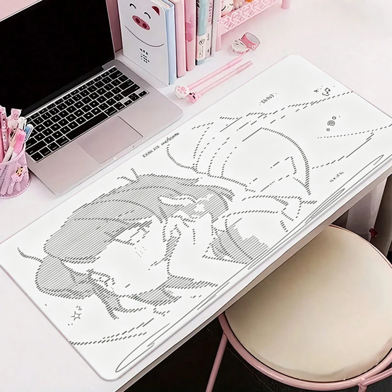Desk Setup Carpet - 1 adet deri Mouse Pad Anime